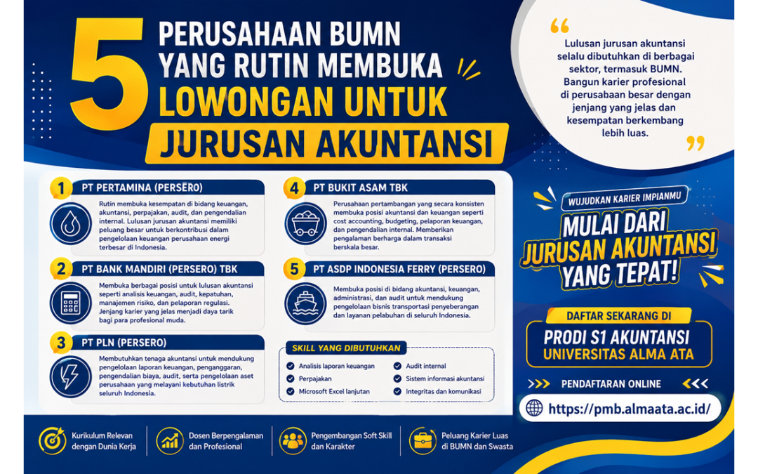 5 Perusahaan BUMN yang Rutin Membuka Lowongan untuk Jurusan Akuntansi